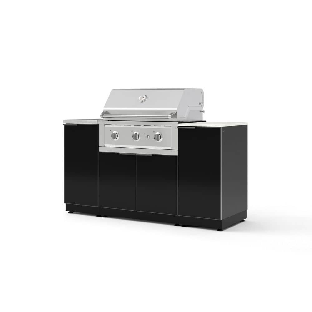 "Outdoor Kitchen 5-Piece 3-Burners Propane Grill Island in Black w/33"" Performance Grill & Dekton Aeris- Countertop" price history on PriceWatchPro