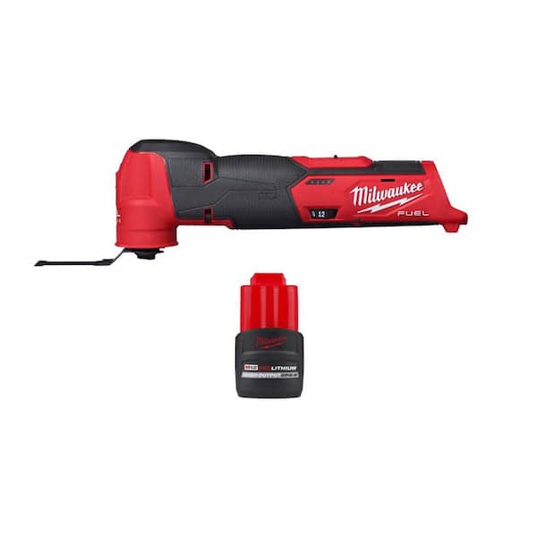 Milwaukee M12 FUEL 12V Lithium-Ion Cordless Oscillating Multi-Tool w/CP High Output 2.5 Ah Battery Pack