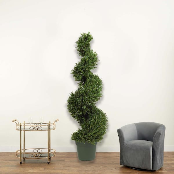 Nearly Natural 4 ft. Rosemary Spiral Silk Tree 5170 - The Home Depot