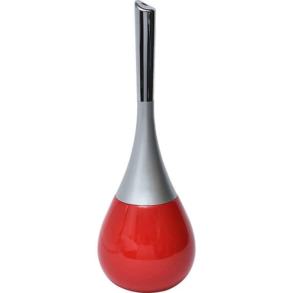 Bath Free Standing Toilet Bowl Brush and Holder Water Drop in Red ...