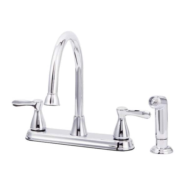 Ez-Flo 10302 Two Handle Widespread Kitchen Faucet With Spray Chrome