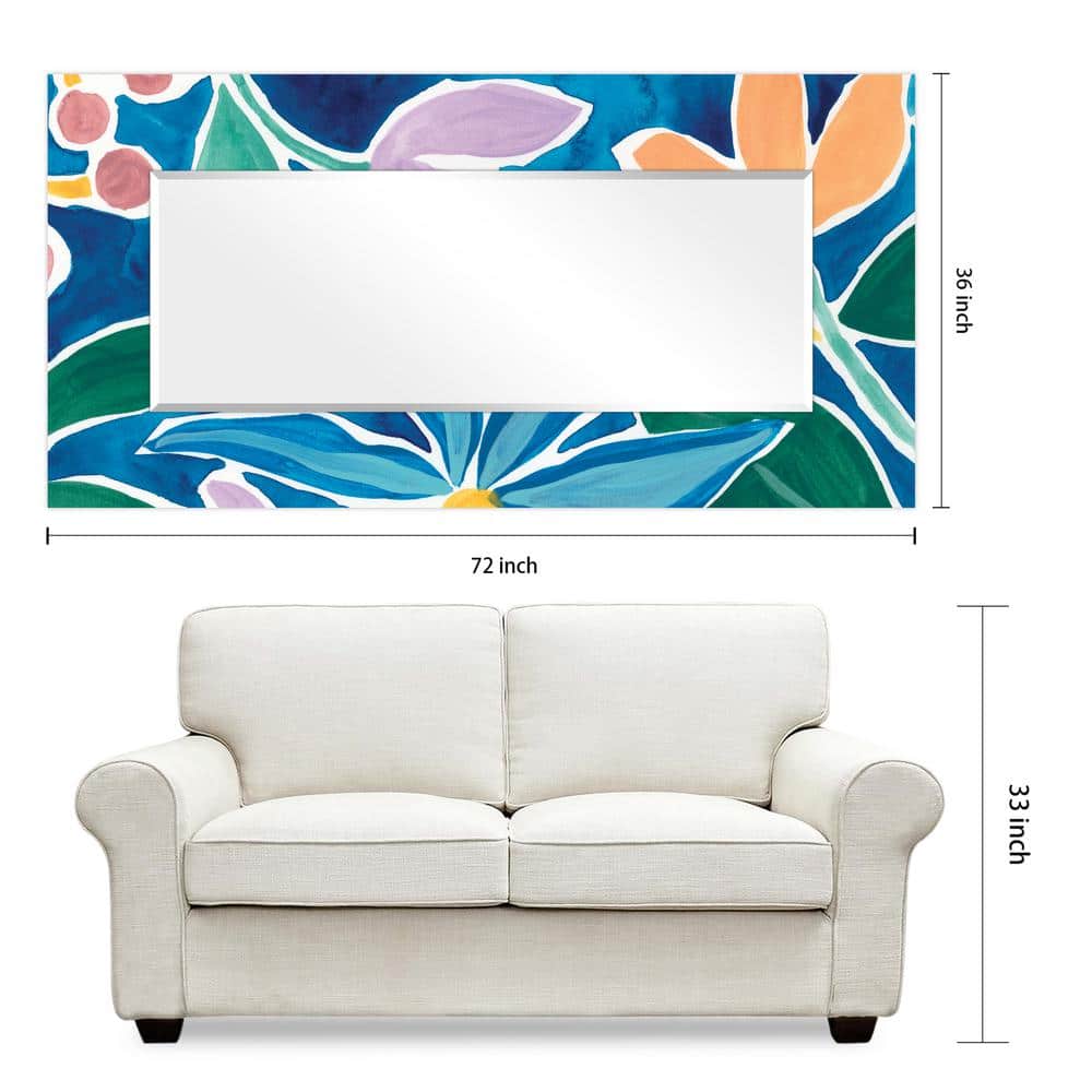 Elysian Paradise 72" x 36" Frameless Tempered Glass Art Mirror