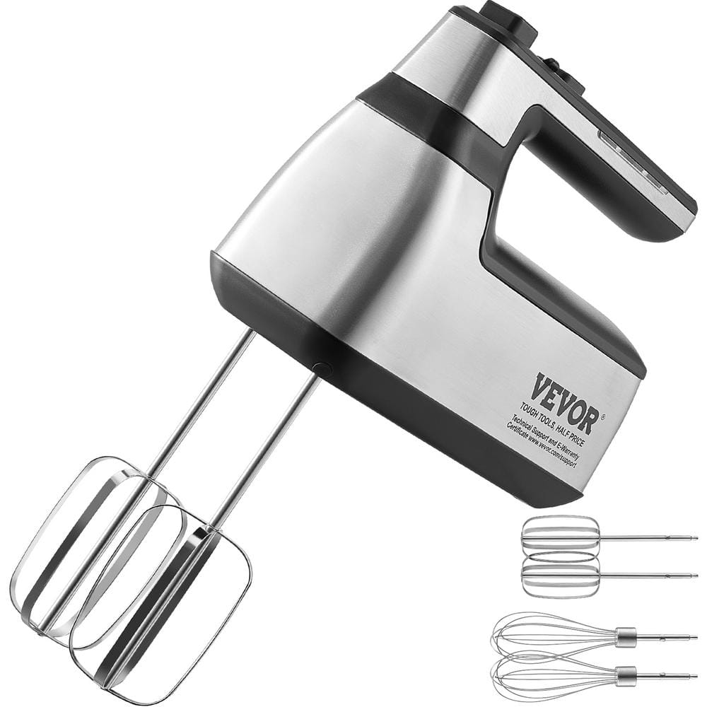 VEVOR 10-Speed Electric Hand Mixer Silver 250-Watt Continuously ...