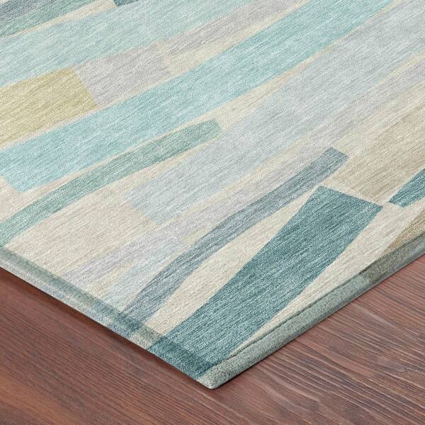 Chantille Machine Washable Indoor/Outdoor Abstract ACN2776 Teal 5 ft. x 7 ft. 6 in. Area Rug