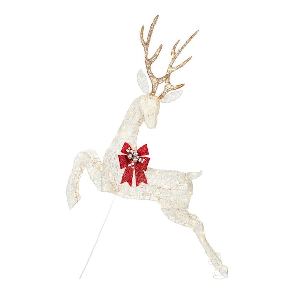 Home Accents Holiday 5.5 ft. Warm White LED Jumping Buck Holiday ...