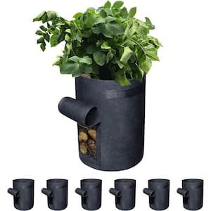10 Gal. Black BPA Free Vegetable Grow Bags with Flap Lid and Handle (Pack  of 6) B08LYNVXZJ - The Home Depot