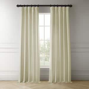 Gravity Ivory Italian Faux Linen Room Darkening Curtain - 50 in. W x 120 in. L (1 Panel)