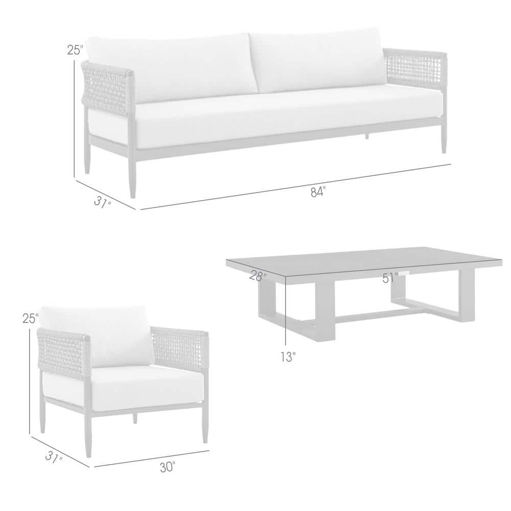 Alegria Black Aluminum Outdoor Coffee Table, 51-inch