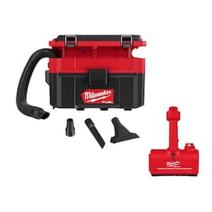 M18 FUEL PACKOUT 18-Volt Lithium-Ion Cordless 2.5 Gal. Wet/Dry Vacuum and M12 AIR-TIP Utility Nozzle Attachment