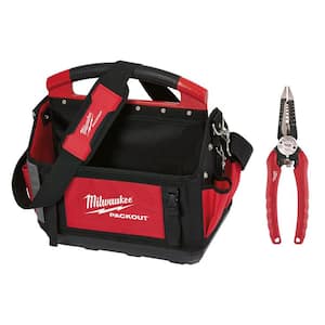 15 in. PACKOUT Tote with 6-in-1 Wire Stripper Pliers