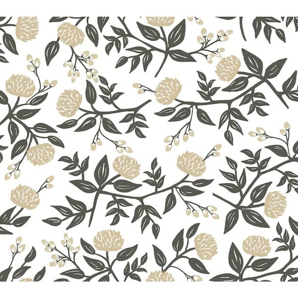 Peonies Gold Floral Premium Peel and Stick Wallpaper