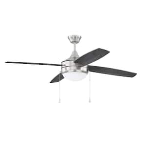 Phaze-4 Blade 52 in. Indoor Dual Mount Brushed Polished Nickel Ceiling Fan with LED Integrated Light Kit