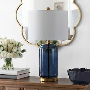 Novah 26 in. Blue Table Lamp with White Shade