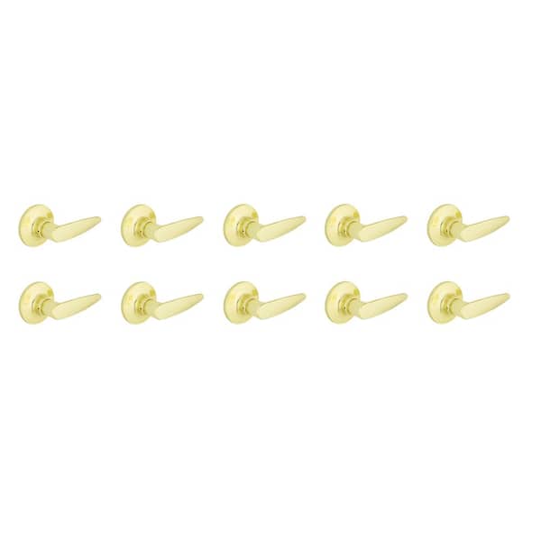 Defiant Simple Series Straight Polished Brass Hall/Closet Door Lever (10-Pack)