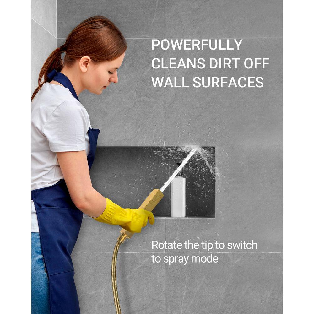 Brushed Nickel LED Rain Shower System with Handheld Spray and Massage Jets