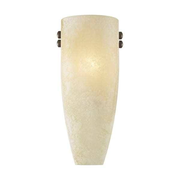 Layton 5.75 in 1-Light Imperial Bronze Wall Sconce with Vintage Scavo Glass