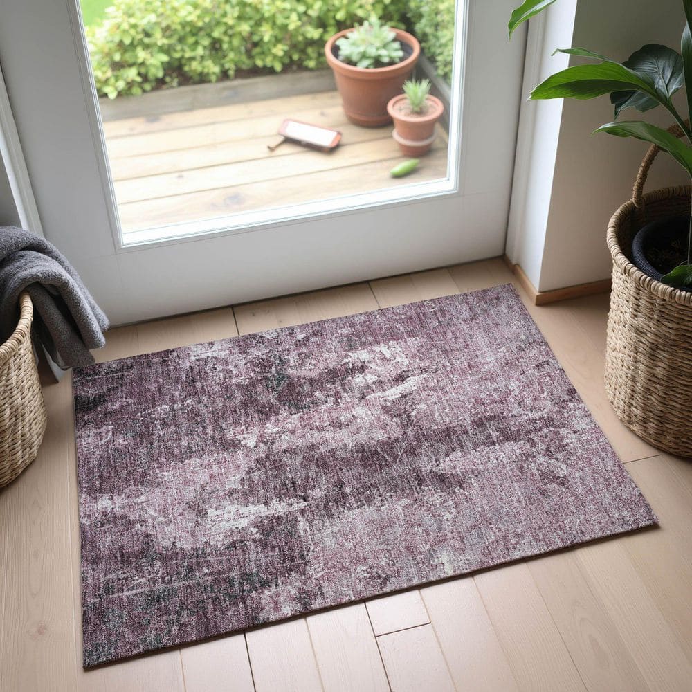 Mayfield Premium Machine Washable Abstract AMF1389 Pink 2 ft. x 3 ft. Area Rug price history on PriceWatchPro