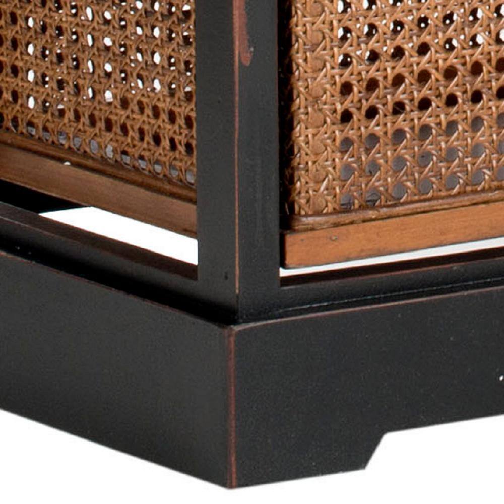 Colonial Charm Black Pine 4-Drawer Unit with Amber Cane Baskets