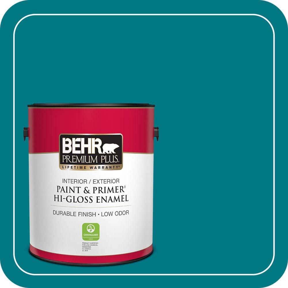 1 gal. #P470-7 The Real Teal Hi-Gloss Enamel Interior/Exterior Paint & Primer price history on PriceWatchPro