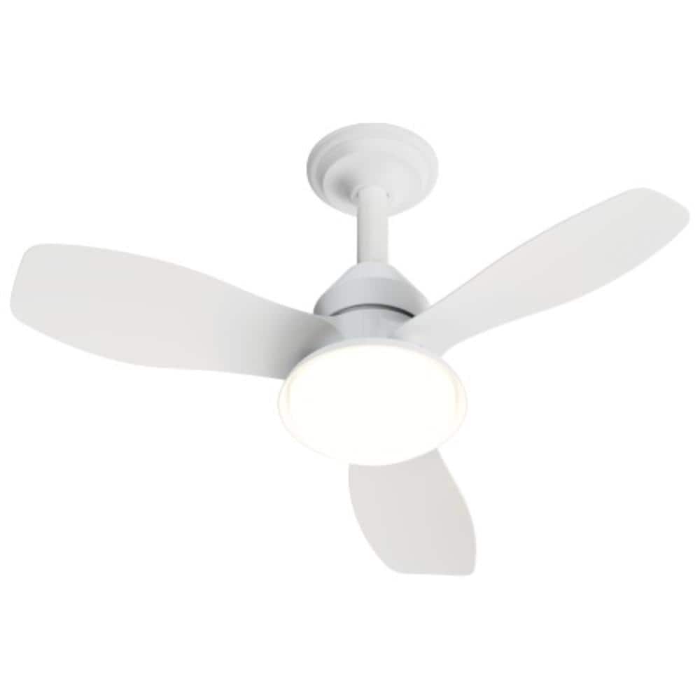 "24.4"" White Flush Mount 3-Blade Ceiling Fan Reversible DC Motor 6 Speeds Remote APP" price history on PriceWatchPro
