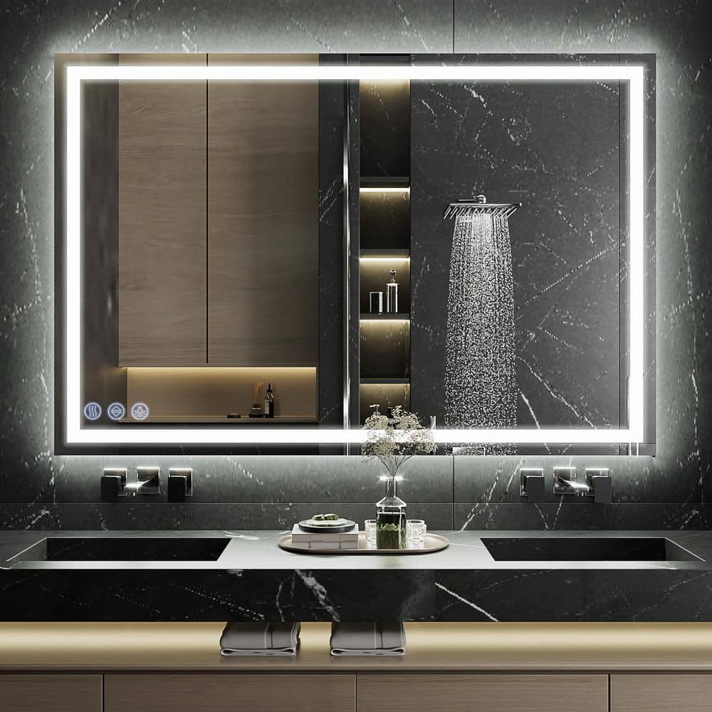 XRAMFY 47.6 in. W x 31.5 in. H LED Frameless Bathroom Vanity