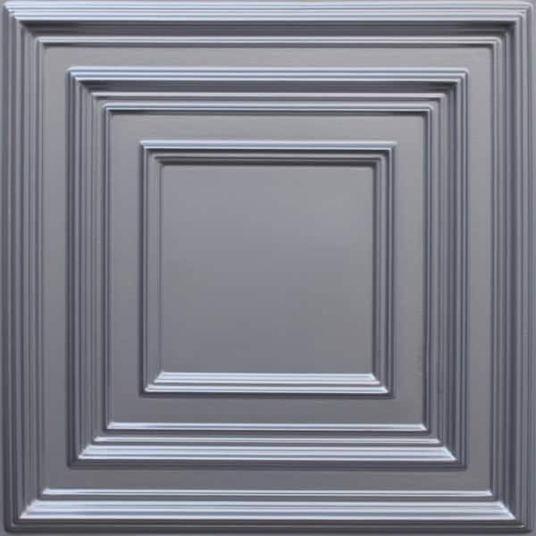 Falkirk Perth Metallic Silver 2 ft. x 2 ft. Decorative Traditional Glue Up or Lay In Ceiling Tile (100 sq. ft./case)