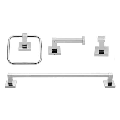 Finn 4-Piece Bathroom Hardware Accessory Kit in Chrome