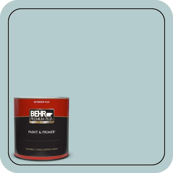 BEHR PREMIUM PLUS 1 qt. #PPU13-15 Clear Pond Flat Exterior Paint & Primer