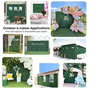 12 Pcs 20"x20" Artificial Boxwood Panels UV Stable Faux Topiary Hedge Backdrop Grass Wall Indoor Outdoor Decor