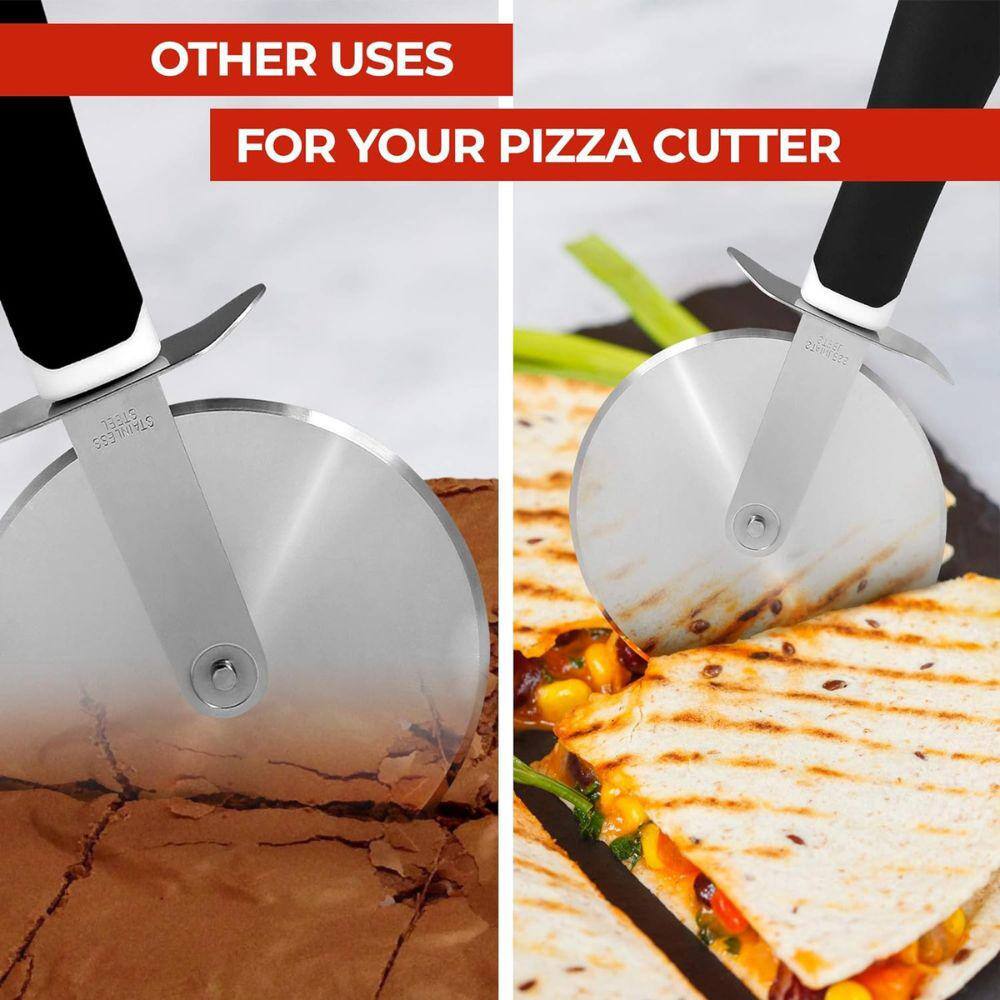 Ergonomic Black Stainless Steel Pizza Cutter Wheel