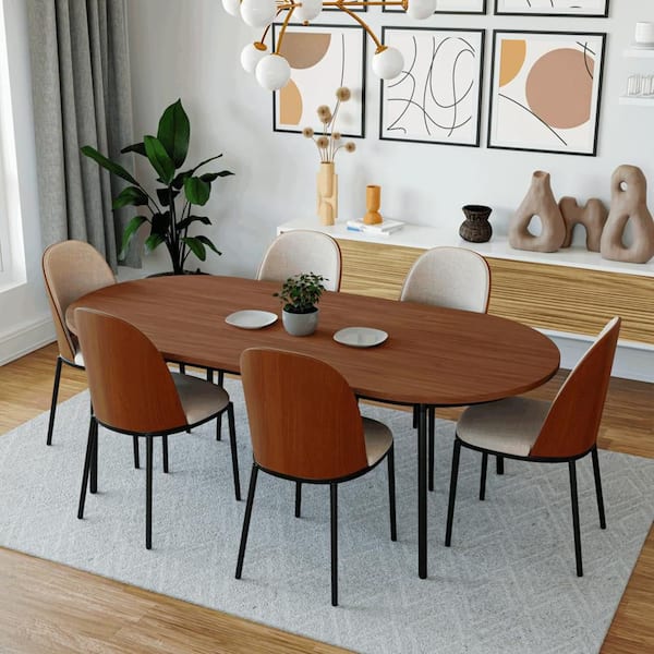 Beige Color Side Chair with Velvet Seat and Steel Frame (Set of 4)