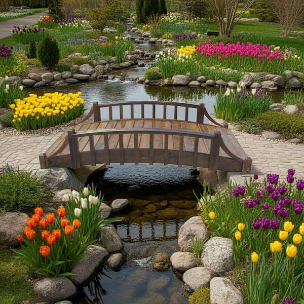SamsGazebos Country Garden Bridge 8 ft. x 4 ft. 400 lb. Load