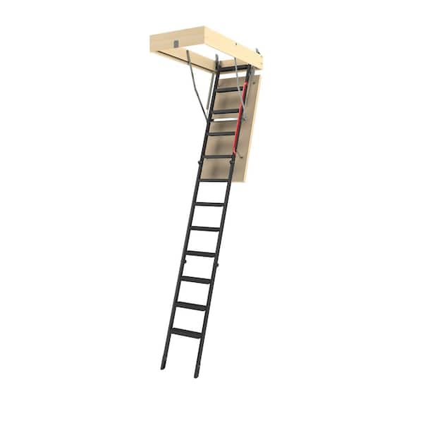 Fakro LME 7 ft. 9 in. to 9 ft. 4 in. Insulated Steel Attic Ladder, 22.5 in. x 47 in. with 400 lb. Maximum Load Capacity