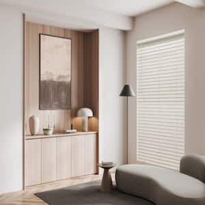 Designer 2.5 in. Cordless Room Darkening Faux Wood Blinds for Windows