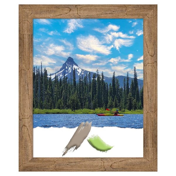 Amanti Art Owl Brown Narrow Wood Picture Frame Opening Size 16 x 20 in.