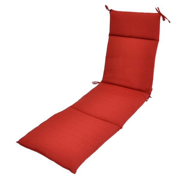 Hampton Bay Geranium Textured Outdoor Chaise Lounge Cushion