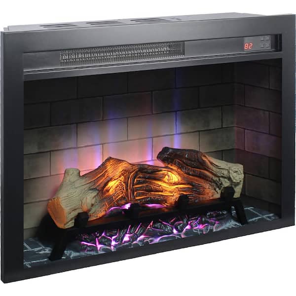 5018 BTU 28 in. Recessed Electric Fireplace Insert with Overheat Protection, Brightness Adjustment