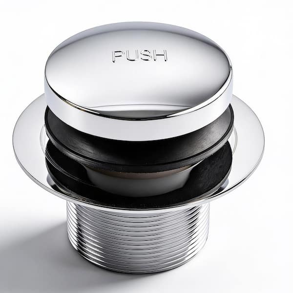 SUPPLYGIANT Tip Toe Bath Drain Assembly, 1-3/8 in. Drain Stopper, Chrome Plated Finish