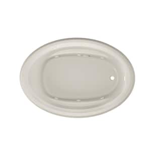 Projecta 60 in. x 42 in. Acrylic Right-Hand Drain Oval Drop-In Whirlpool Bathtub with Heater in Oyster