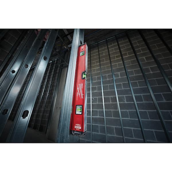 Milwaukee - 10 in./24 in./48 in./78 in. REDSTICK Magnetic Box Beam and Torpedo Level Set with 7 in. Rafter Square