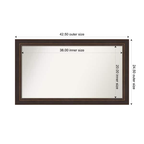 Amanti Art Lara Bronze 42.5 in. W x 24.5 in. H Custom Non-Beveled Wood Framed Bathroom Vanity Wall Mirror