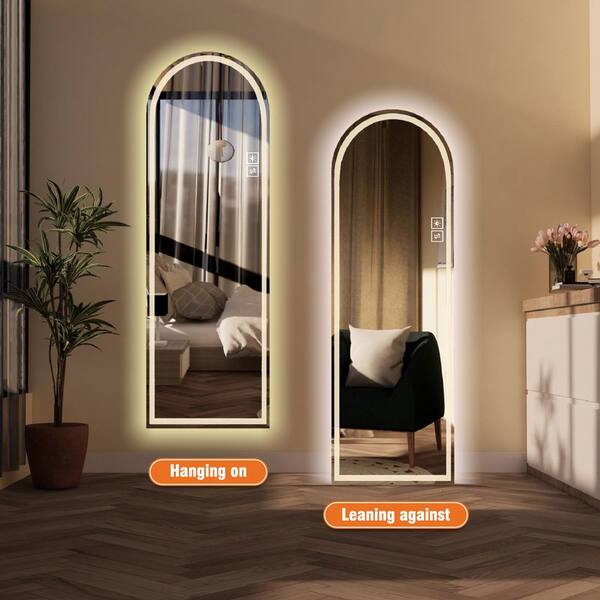 21 in. W x 65 in. H Arch Framless Wall-Mounted Full Length Mirror