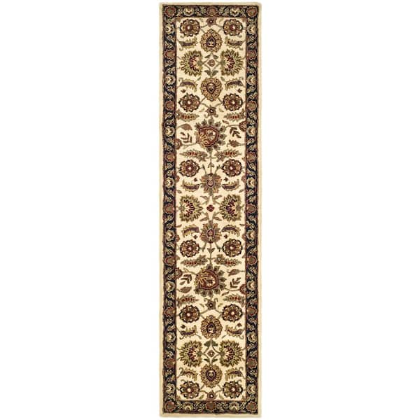 SAFAVIEH Classic Ivory/Navy 2 ft. x 8 ft. Border Runner Rug