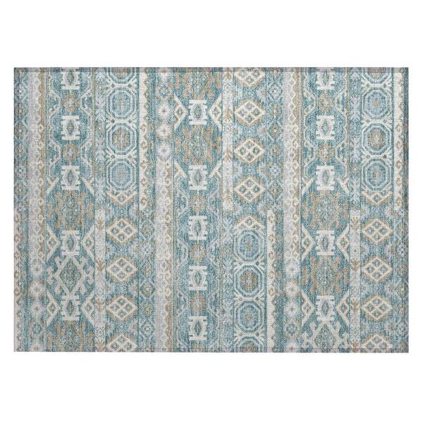 Chantille Machine Washable Indoor/Outdoor Abstract ACN3157 Teal 3 ft. x 4 ft. Area Rug