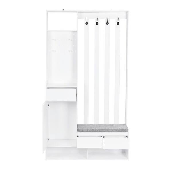 Cesicia All in One 71 in. Hall Tree Wood Hallway Organizer with