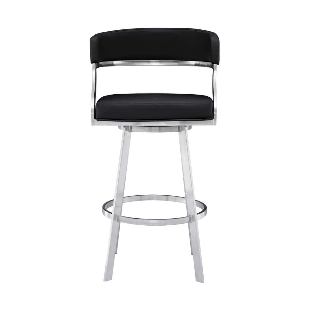 Saturn 30" Contemporary Black Metal Swivel Bar Stool