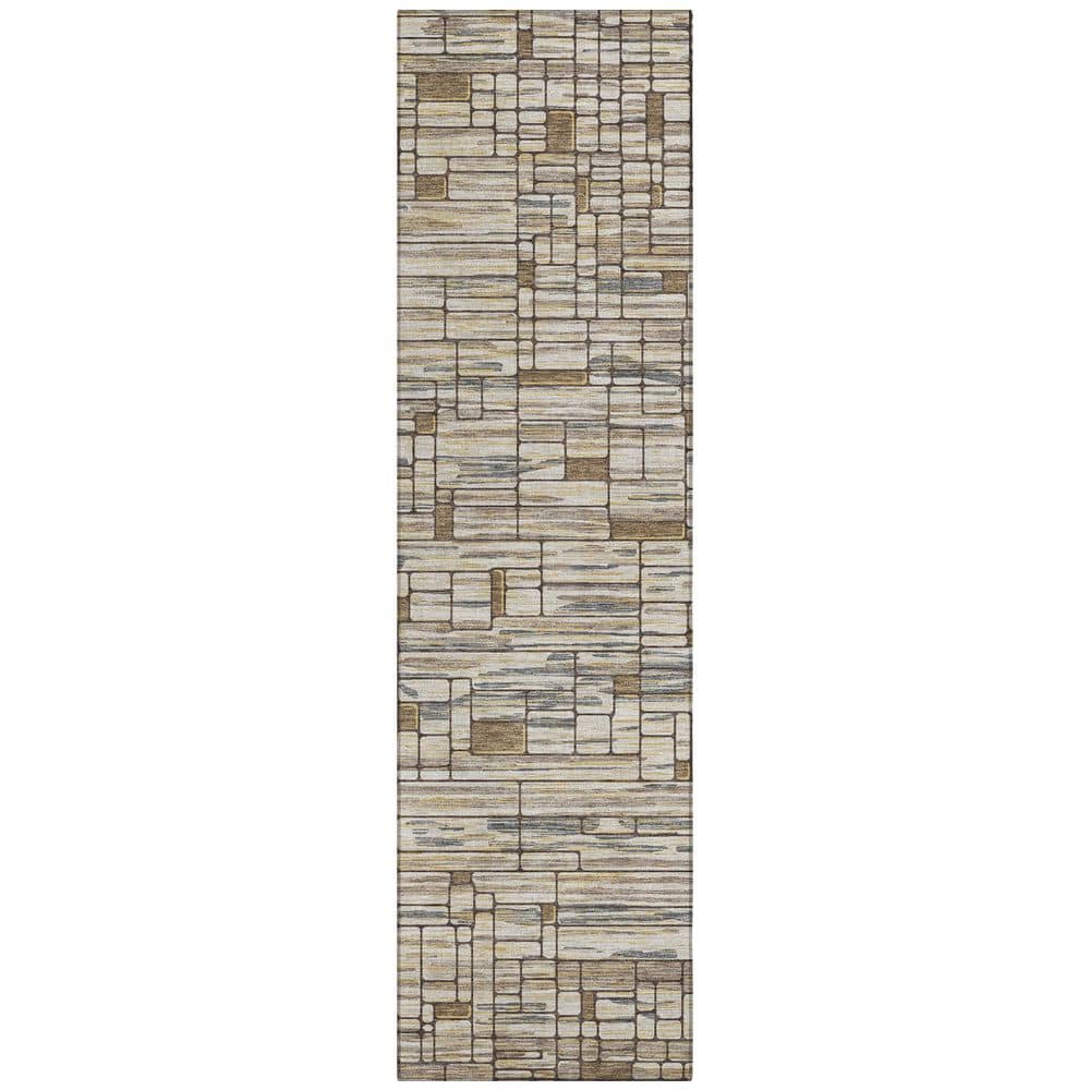 Chantille Machine Washable Indoor/Outdoor Abstract ACN2988 Taupe 2 ft. x 7 ft. Runner Rug price history on PriceWatchPro