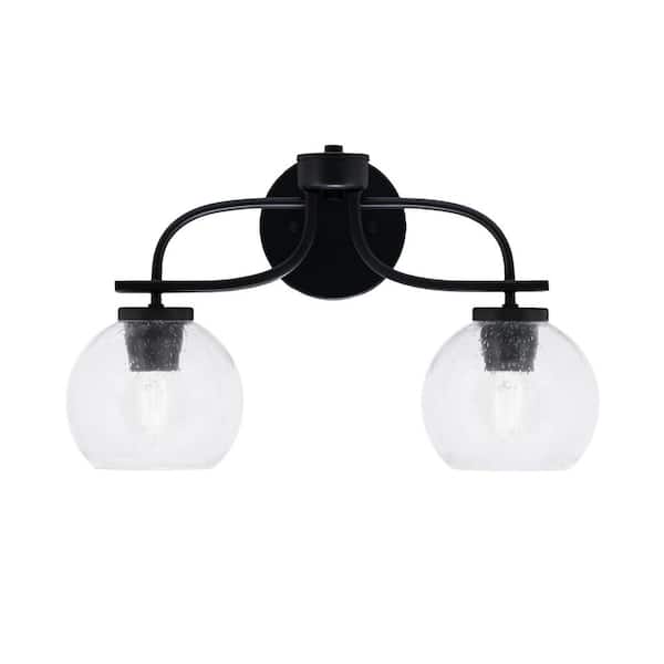 Unbranded Olympia 17.5 in. 2-Light Matte Black Vanity Light