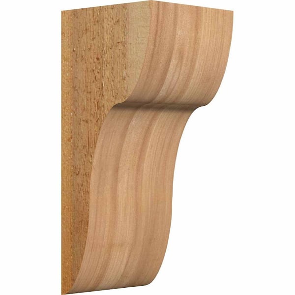 Ekena Millwork 6 in. x 6 in. x 14 in. Western Red Cedar Carmel Rough Sawn Corbel