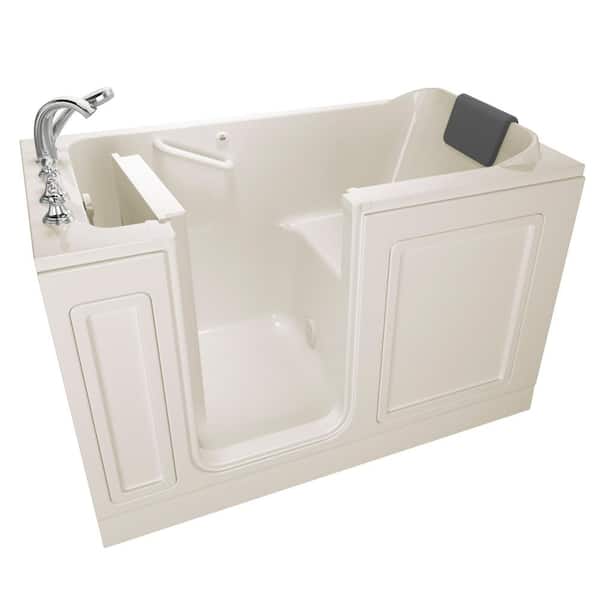 American Standard Acrylic Luxury Series 59.5 in. Walk-In Soaking Bathtub with Left Hand Drain in Linen